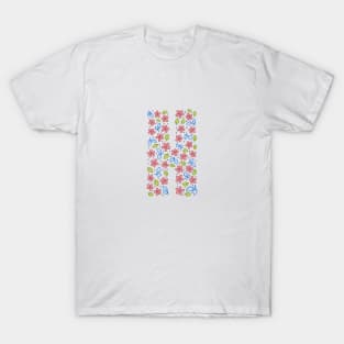 Floral Monogram Letter H - pink and blue T-Shirt